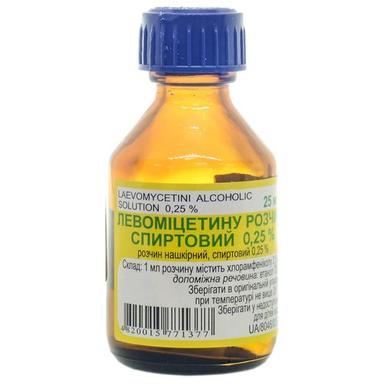 ЛЕВОМІЦЕТИНУ РОЗЧИН СПИРТОВИЙ 0,25%
