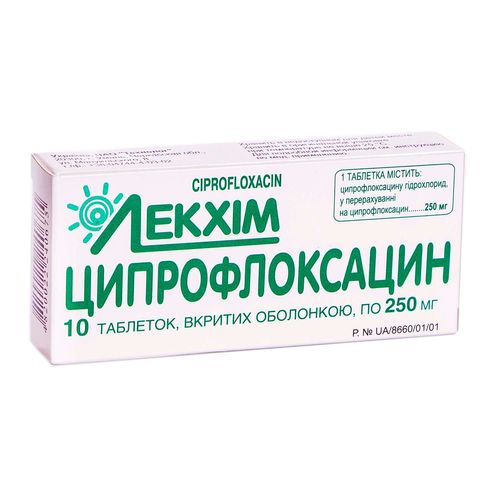 ЦИПРОФЛОКСАЦИН таблетки 250 мг