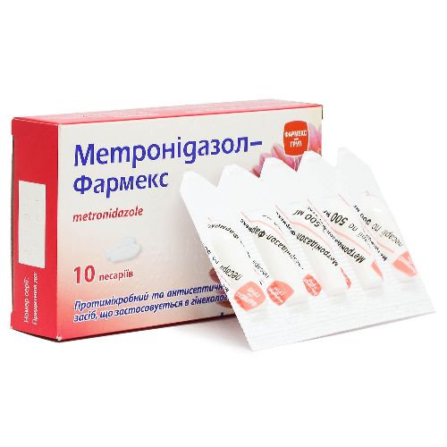 МЕТРОНИДАЗОЛ-ФАРМЕКС пессарии 500 мг
