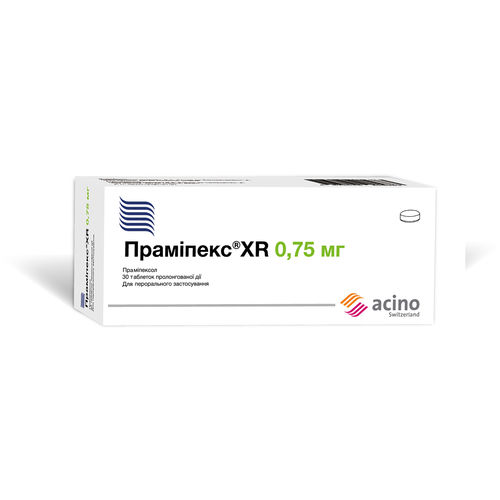 ПРАМІПЕКС XR таблетки 0,75 мг