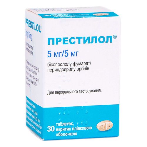 ПРЕСТИЛОЛ 5 МГ/5 МГ таблетки 5 мг + 5 мг